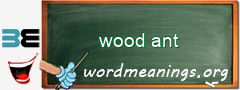 WordMeaning blackboard for wood ant